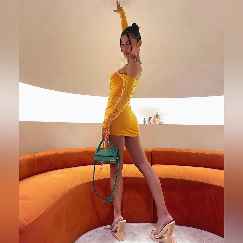 CAMILA COELHO | LENA MINI DRESS IN TANGERINE ORANGE MEDIUM - Picture 4 of 13